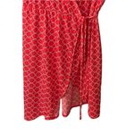 Bella Ella Coral Wrap Dress Womens Size Medium Circles Sleeveless Photo 6