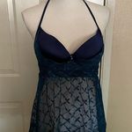 Coquette Push Up Lace Baby Doll Top Blue Size L Photo 2