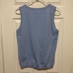 Talbots  Blue Pima Cotton Blend Sleeveless Blouse Top Photo 4