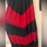 Entro  long sleeve black and burgundy chevron maxi dress size small Photo 9