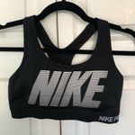Nike Black and White Women's Pro Classic Padded Graphic Sports Bra Size M Photo 0
