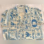 Calypso St. Barth Blue & White Button Up Collared Blouse Tyed Size M Photo 10