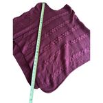 Cozy Burgundy Knit Textured Poncho Photo 5