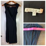 Kookai Wrap Midi Dress 1 Black Glam LBD Night Out Semi Formal Classic Witchy Photo 1