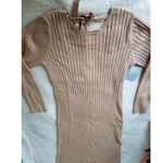 WAYF  Dede X Emily BFF Camel Tan Ribbed  Long Sleeve Sweater Dress Womens Size XS Photo 9
