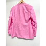 Lafayette 148 New York Linen Silk Blazer Size 8 Pink V Neck Slim Silhouette NEW Photo 5