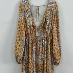 Free People NWT Soli Golden Hour Combo Yellow V-Neck Long Sleeve Mini Dress Photo 5