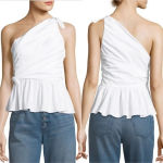 ALC Frank A.L.C. Soraya One Shoulder‎ Top Cotton Gathered size 10 Photo 7