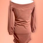 Le lis NWT Off Shoulder Brown Orange Camel Sweatshirt Dress Size M Medium Photo 1