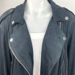 We Wore What Danielle Bernstein Black Faux Suede Leather Biker Moto Jacket Size L Photo 3