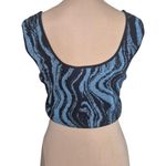 Anthropologie Maeve Sapphire Blue Cropped Marble Vest One Size NWT Photo 2