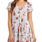 Hibluco Women Oversized Babydoll Floral Midi T Photo 0