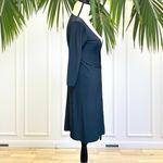 EXPRESS Dark Blue Wrap Dress - XS | Classic Style | Midi | Staple | Timeless Photo 1