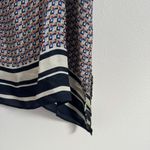 Vince  Silk Border Camisole Size Large Top Geometric Print Blue Blouse Photo 6