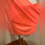EXPRESS Florescent Orange Sheer Long Back Short Front Summer Skirt Sz. S. Photo 3