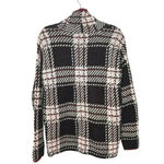 DKNY NWOT  Women’s Plaid Pullover Sweater Black, White & Red Size Medium Photo 2