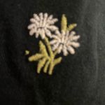 Urban Outfitters Womens Black Pants S Small 26” Embroidered Flowers Allover Photo 2