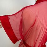 Frederick's of Hollywood Vintage Fredrick's of Hollywood Red Sheer Nylon Robe Lingerie Photo 5