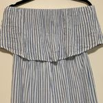 Japna  woman size MEDIUM strapless striped blue pinstripe jumpsuit Photo 2