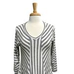 Comfy USA Striped Tunic Top Asymmetrical Jersey Knit Gray White size Medium Photo 1