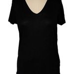 ZARA NWT ~ Lyocell Collection Black V-Neck Short Sleeve Top ~ Women's Size SMALL Photo 1