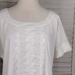 Orvis  White Embroidered Short Sleeve Tunic Top-Large Photo 1
