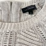 The Limited  Soft Gray Long Sleeve Crew Neck Cable Knit Sweater Zipper Back S Photo 5