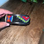 Vintage Silver Creek Collection Leather Beaded Western Belt Size 28 Boho Western Black Photo 2