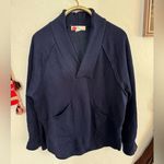 Free People  NAVY BLUE SWEATSHIRT SZ XS POCKETS Photo 0