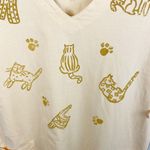 Vintage 90s Viva City USA Preshrunk Cotton Cat Painted Dress Art to Wear Size XL Photo 4