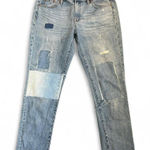 J.Crew Jeans Womens 28 Rogers Distressed Broken In Boyfriend Patched Blue Denim Photo 0