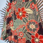 st. john's bay Vintage Y2K Floral Midi Skirt - Red, Green, Brown Botanical Print A-line ππΌ 10P Photo 2