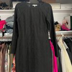 Reformation DEE waffle print sheer long sleeve bodycon mini little black dress L Photo 2