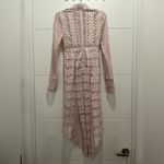 ASOS NWT Light Pink long sleeve lace peplum midi dress US 4 Photo 3