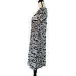 Attention  crossover side tied black &‎ white midi dress medium Photo 3