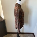 TZU TZU Womens Long Sleeve Cheetah Print Golf Athletic Top Lightweight Large Brown Photo 1