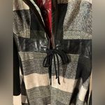 cesar arellanes Plaid Tie Waist Trench Coat Jacket Black Photo 9