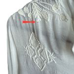 Johnny Was  White Embroidered Long Sleeve Sheer‎ Blouse Sz M Photo 12