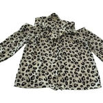 Monteau  Cold Shoulder Tie Front Animal Print Top M Photo 0