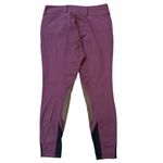 R.J. Classics Gulf Front Zip Natural Rise Knee Patch Maroon and Tan Breeches Purple Size 28 Photo 1