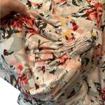 Anthropologie Marie Mare X  Floral Belted Mini Shirt Dress L Balloon Sleeve Pink Photo 5
