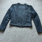 Apt. 9  Women's Charcoal Tweed Shimmer Blazer with Fringe Photo 6