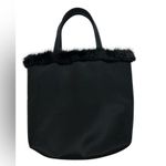 Lancôme Maribou | Faux Fur Trim Tote Bag Black Photo 6