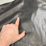 ZARA  Faux Leather Shirt Dress Womens S Black Button Down Collared Long Sleeve Photo 7