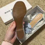 Who What Wear  Blue Faux Suede Ruffle Heel Sandals Photo 2