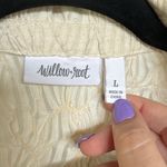 American Vintage Y2K Cream Textured Flare Sleeve Scene Psychedelic Button Front Stretch Top Large Photo 7