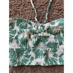 By Together  Tropical Palm Hawaiian Floral‎ Smocked Cutout Crop Top Womens Medium Photo 2