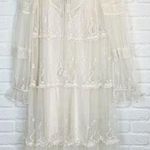 Free People Stevie Embroidered Maxi Dress Tea Flowy Ivory Sheer Floral Lined S Photo 0