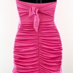 Lucy in the Sky Ruched Halter Key Ring Cutout Bodycon Mini Dress Pink Small Photo 7