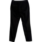 ZARA Slim Straight Mid Rise Ankle Cropped Trouser Flat Front Pockets M Black Photo 3